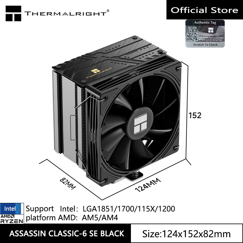 Cpu Heatsink - Thermalright ASSASSIN CLASSIC-6 SE CPU luchtgekoelde