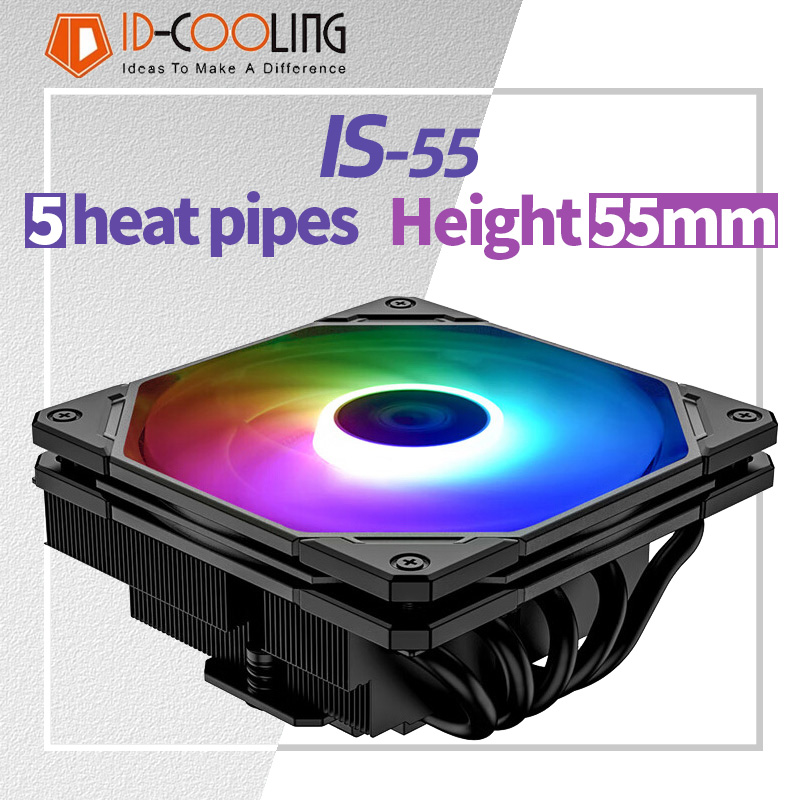 Cpu Cooler - ID-COOLING IS-55 5Heatpipe CPU Koeler Down
