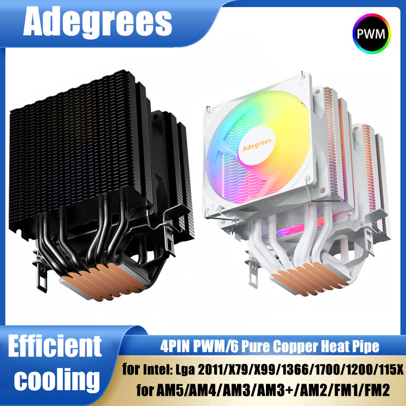 Air Cooler Cpu - CPU-luchtkoeler AM4 6 heatpipes PC-processor RGB-koelventilator