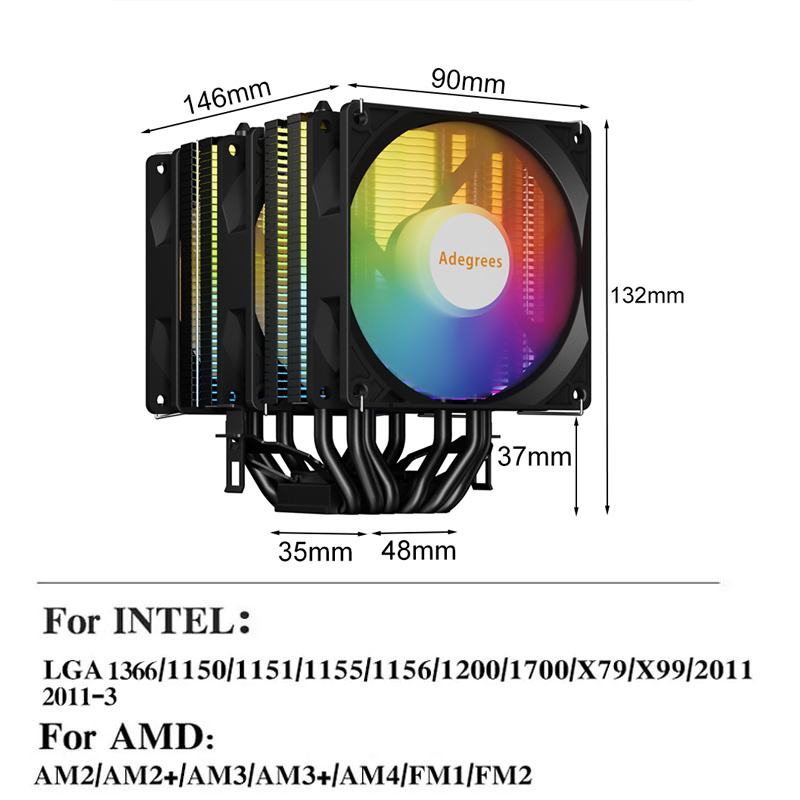 CPU-luchtkoeler AM4 6 heatpipe - Air Cooler Cpu recensie en prijs